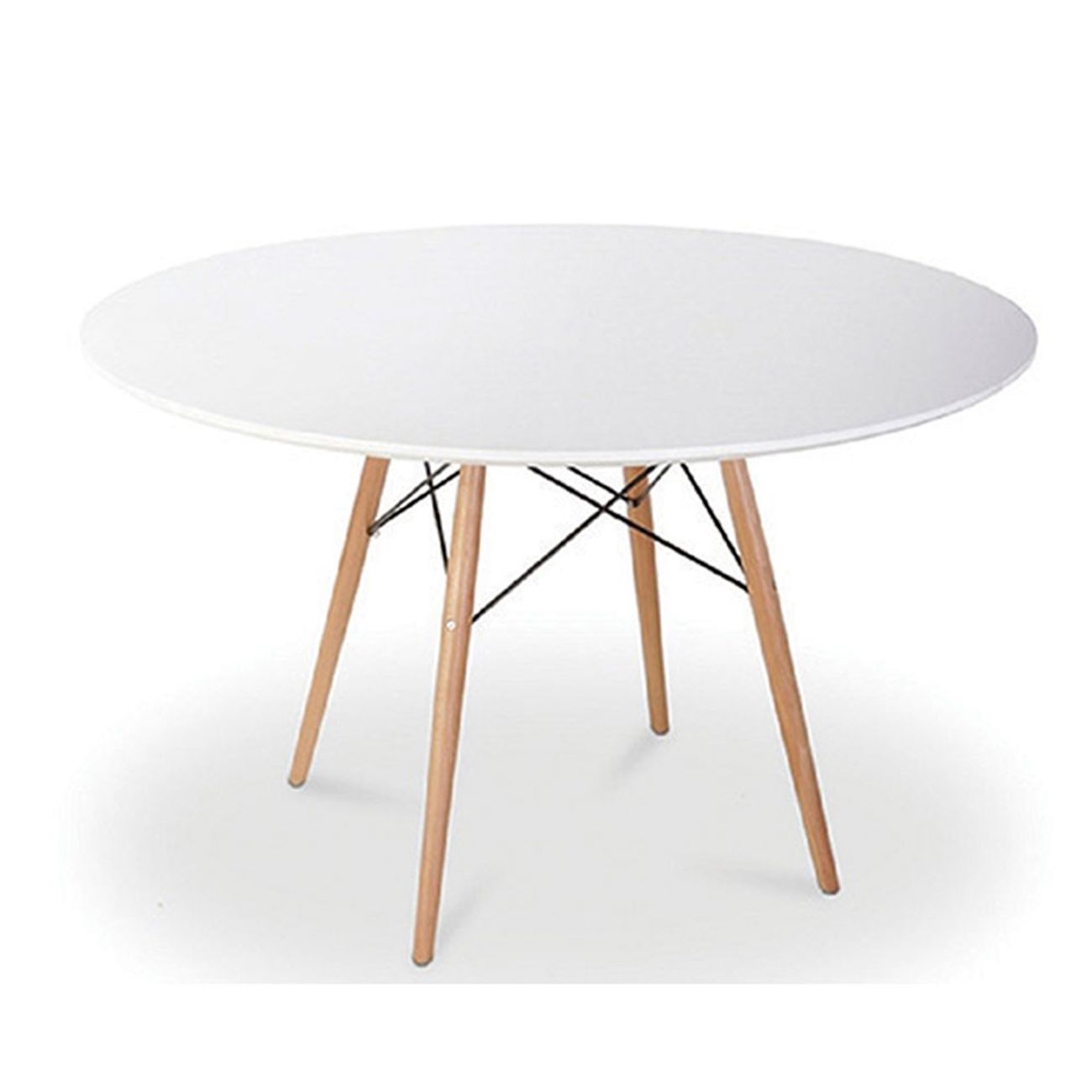 Combo Mesa Eames Redonda 110 x 075 con 4 Sillas Color Blanco - fravega