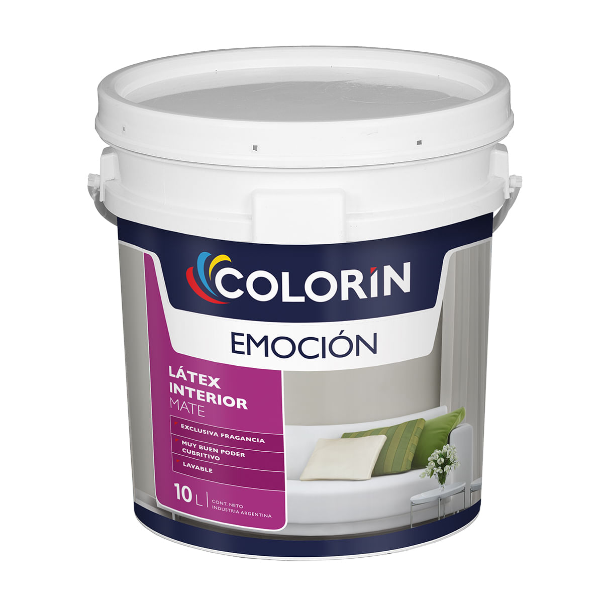 Pintura Latex Interior Blanco Mate Emocion 10 Lts Colorin