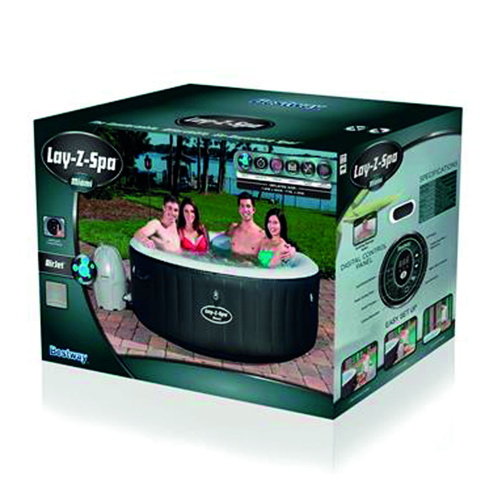 Jacuzzi Inflable Bestway LayZSpa Miami 669Lts 180 x 66 cm fravega