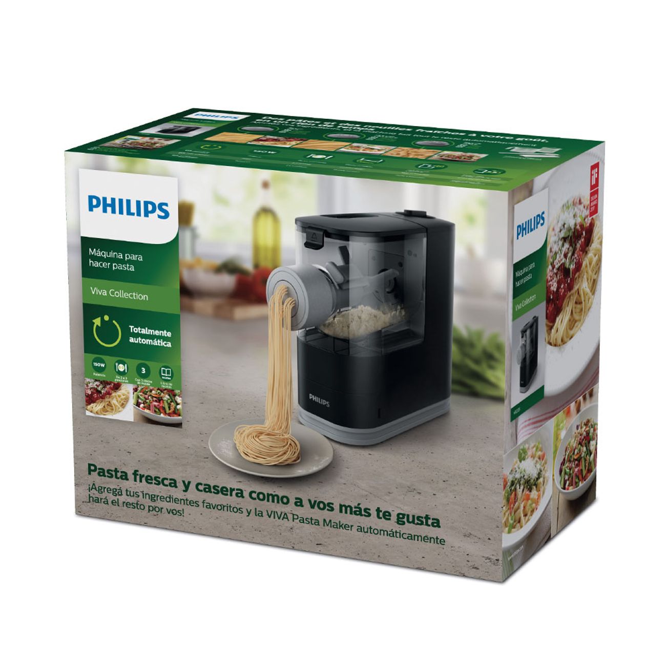 Máquina de Pastas Philips Pasta Maker Viva Collection HR2335/11 Negra