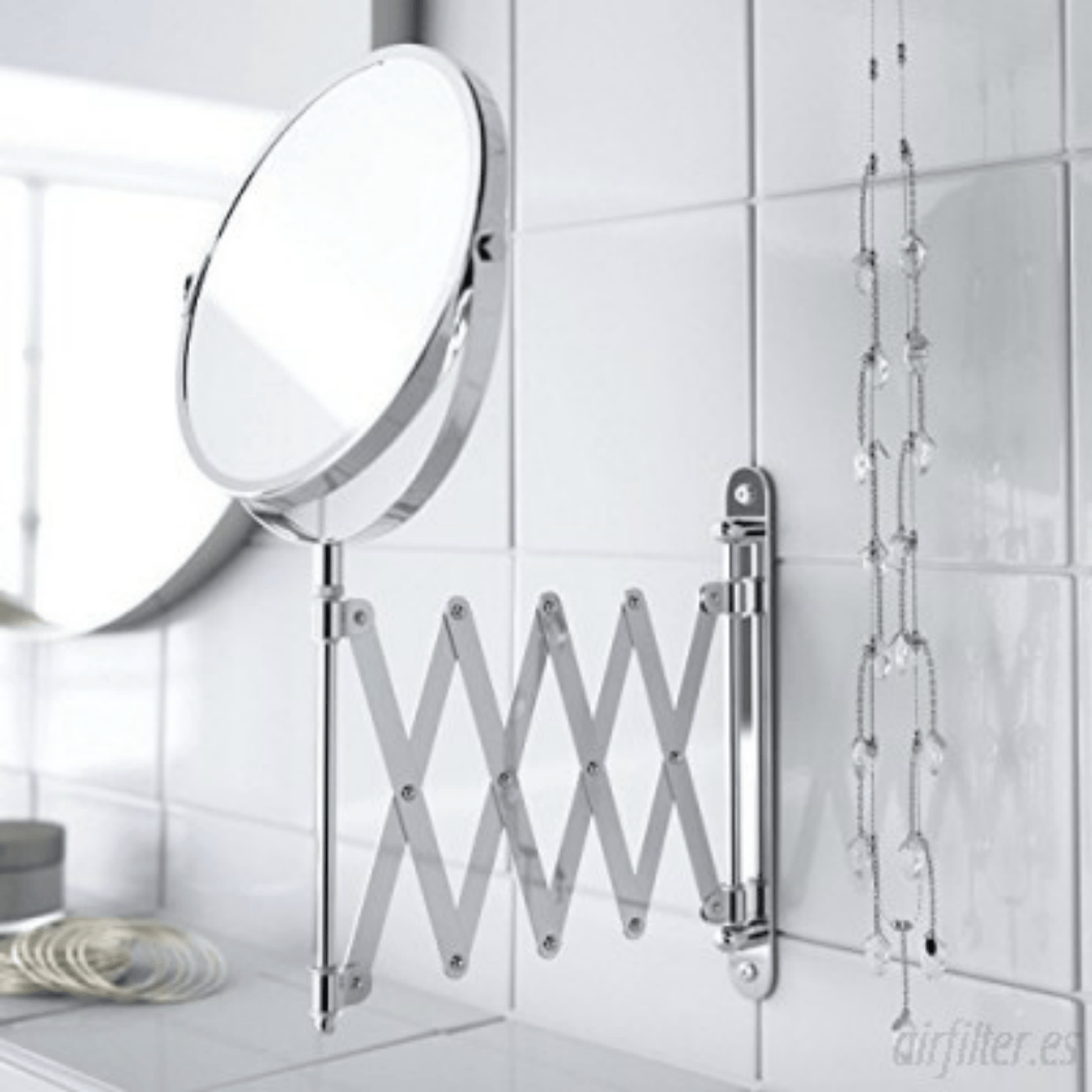Espejo De Baño Con Brazo Extensible De Pared De Metal Cromado - fravega