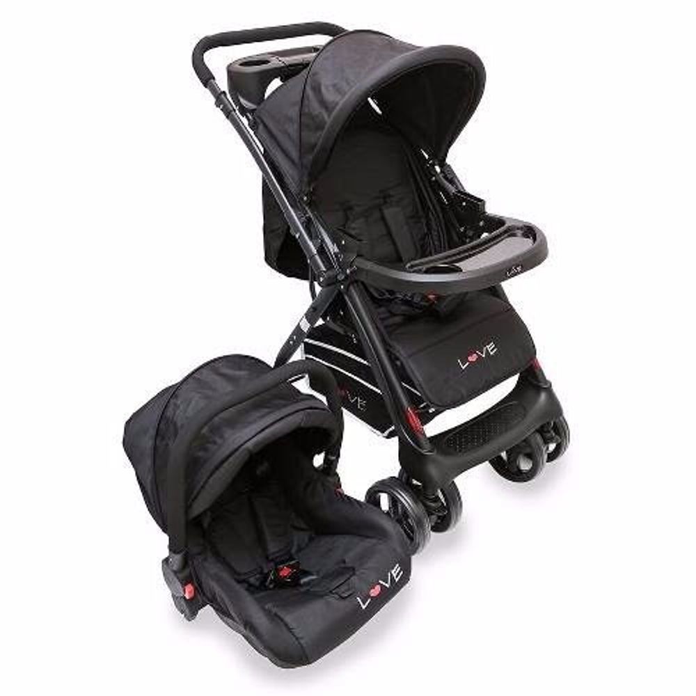 Cochecito Travel System Manija Rebatible Love 2224 Negro Fravega