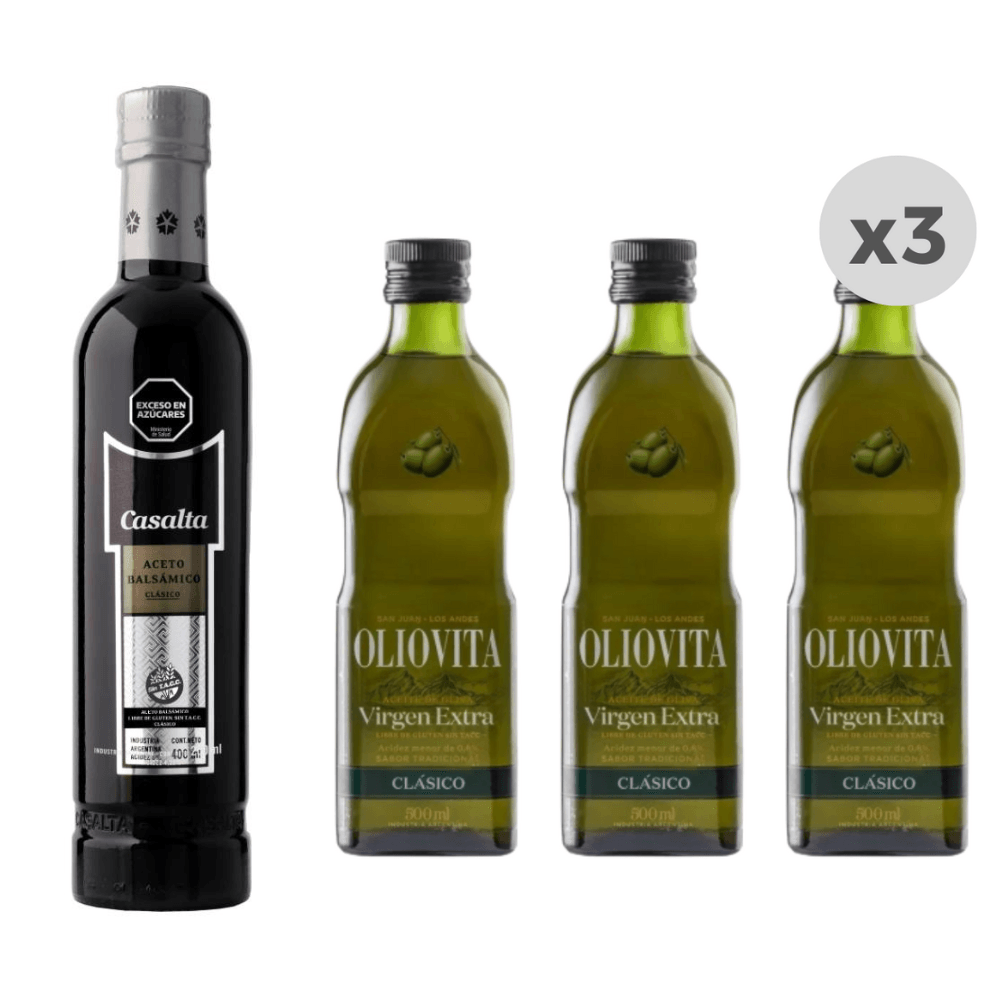 Aceite de Oliva Oliovita 500ml x3+Aceto Clásico Casalata 400ml