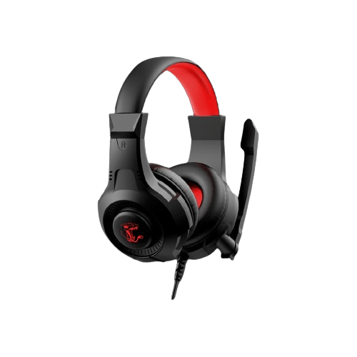 Auriculares Gamer Aiwa  Constrictor AUC-1040RL Con cable Negro y  Rojo