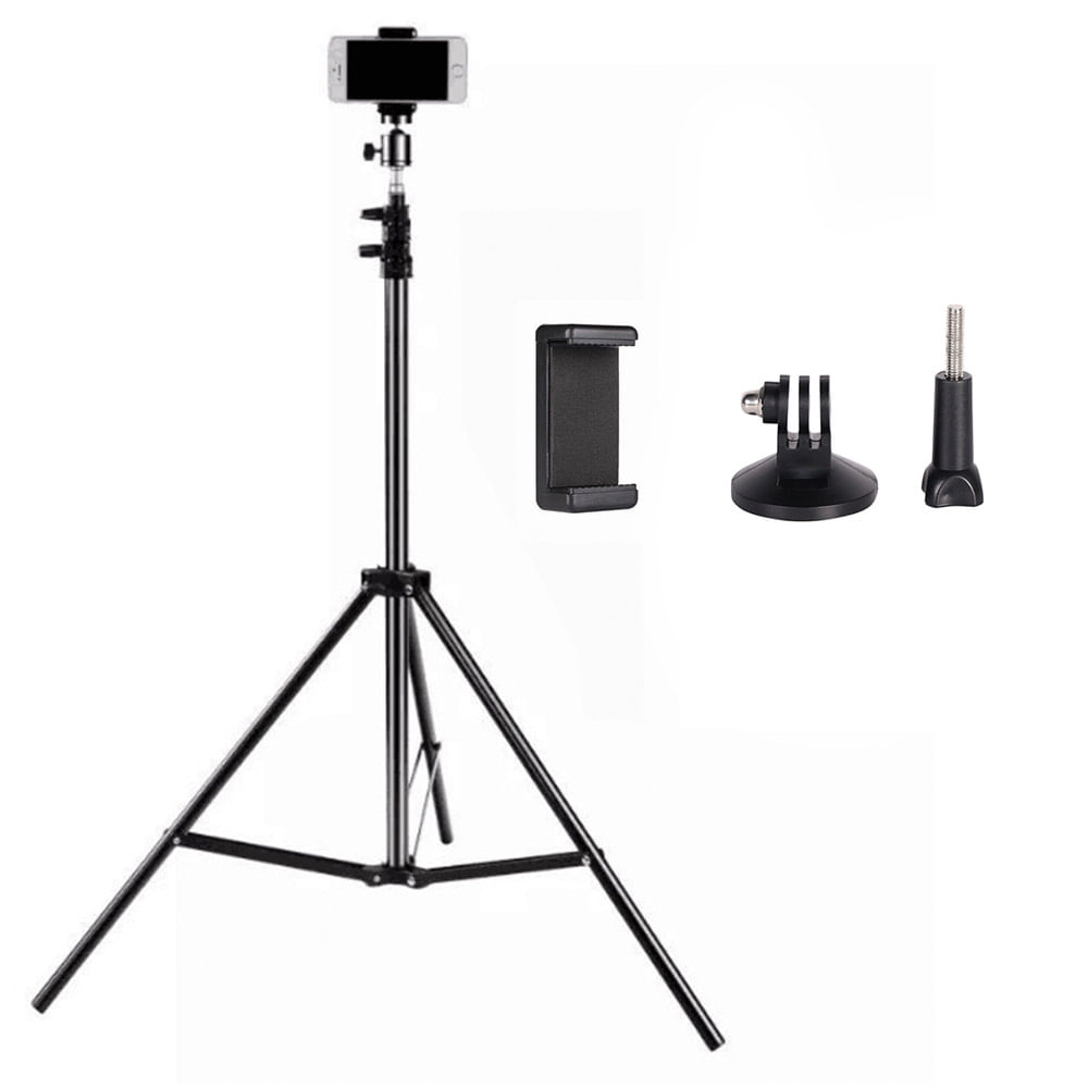 Tripode Profesional Gadnic 2,1 mts c/ Soportes para Celulares, Camaras y Fotografia