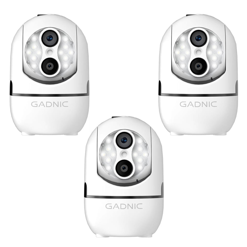 Kit X3 Cámaras de Seguridad Gadnic con Lente Dual