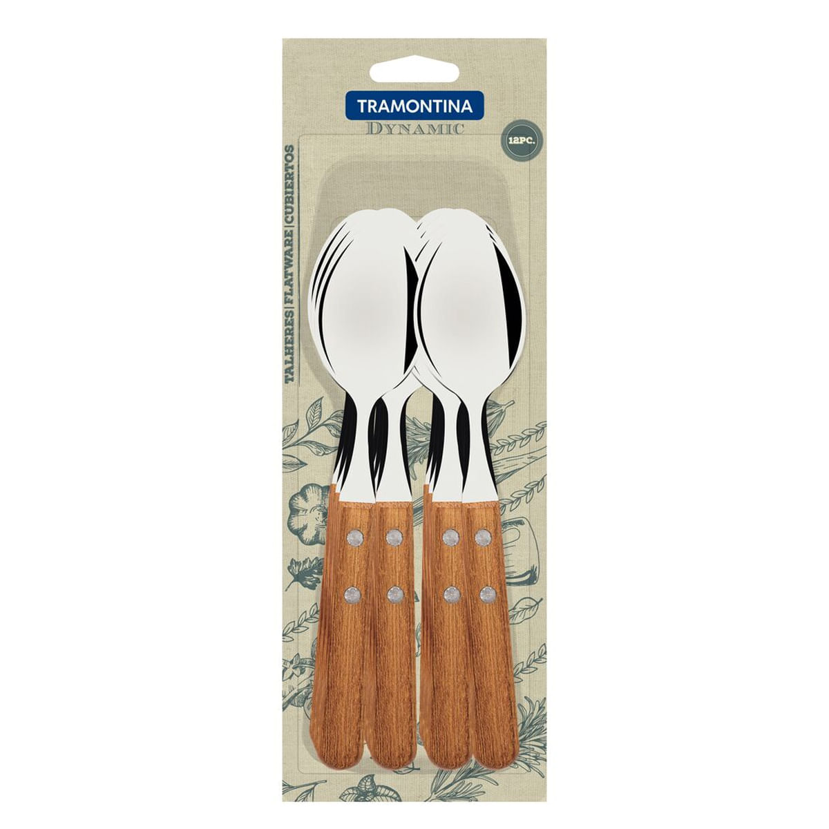 Set 12 Cucharas de Mesa Mango Madera Dynamic Tramontina