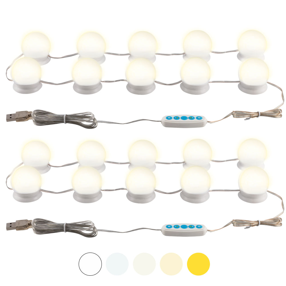 Kit x 20 Luces Led Para Espejo Gadnic Z1300 Maquillaje Makeup Usb