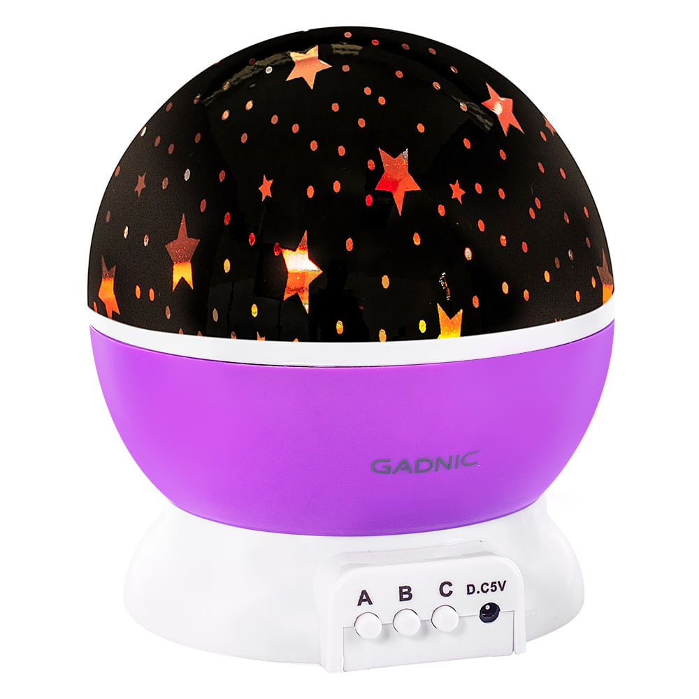 Velador Gadnic Star3 Proyector de Estrellas Led Giratorio 3 RGB  Luz Cálida 8 Modos