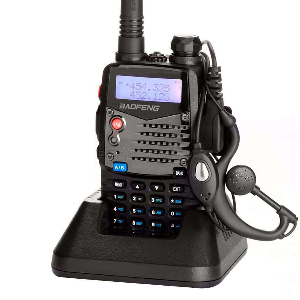 Handy Baofeng UV-5RA Kit x2 Bi-Banda 5w 128CH Hasta 10km + 4 Baterías y 2 Manos Libres