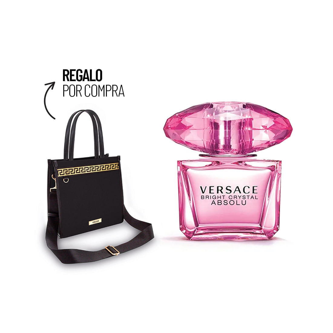 Kit Perfume de Mujer Versace Bright Crystal Absolu EDP 90 ml + Bolso Canvas