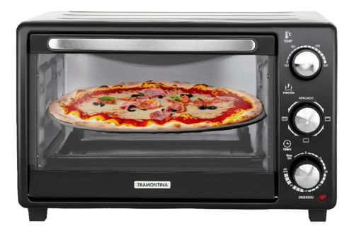 Horno Eléctrico Tramontina Glass Cook Grill 25 Litros Negro