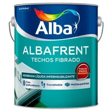 Membrana Liquida Albafrent Techos Fibrado Blanco 10kg - Rex