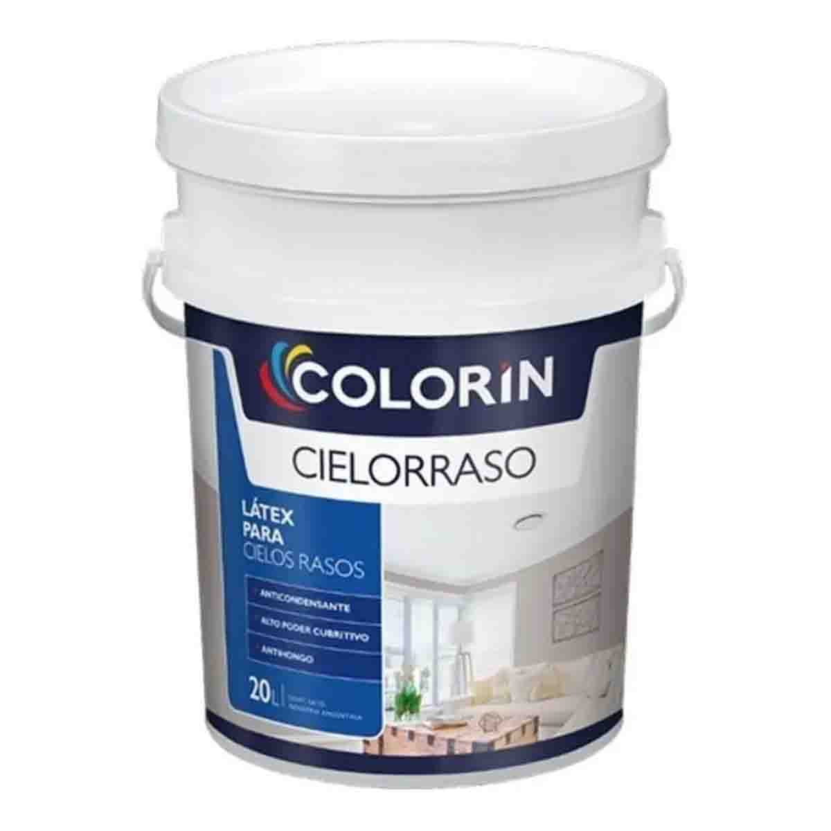 Pintura Látex Cielorraso Mate Blanco 20 Lts Colorin Rex