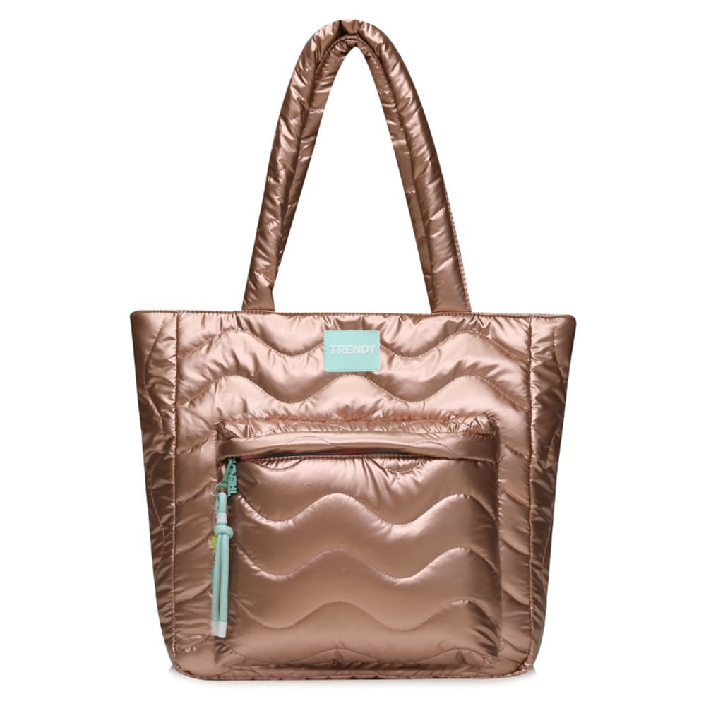 Shopper Trendy Con Ondas Diseño Amplio Uso Diario Cómodo