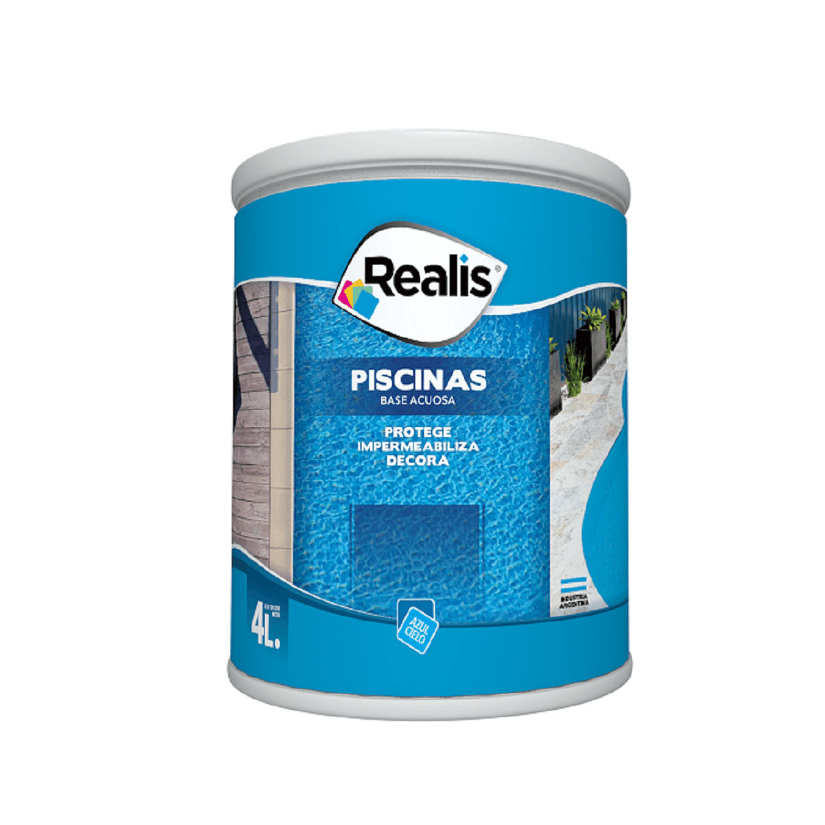 Pintura para piscinas de base acuosa blanca 4 l