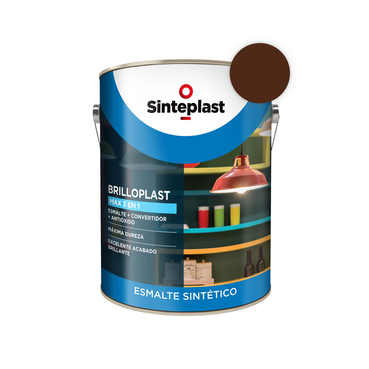 Brilloplast max esmalte sintetico 3 en 1 marron africano 1 l