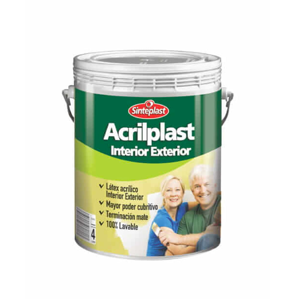 Acrilplast latex interior / exterior negro ebano 4 l