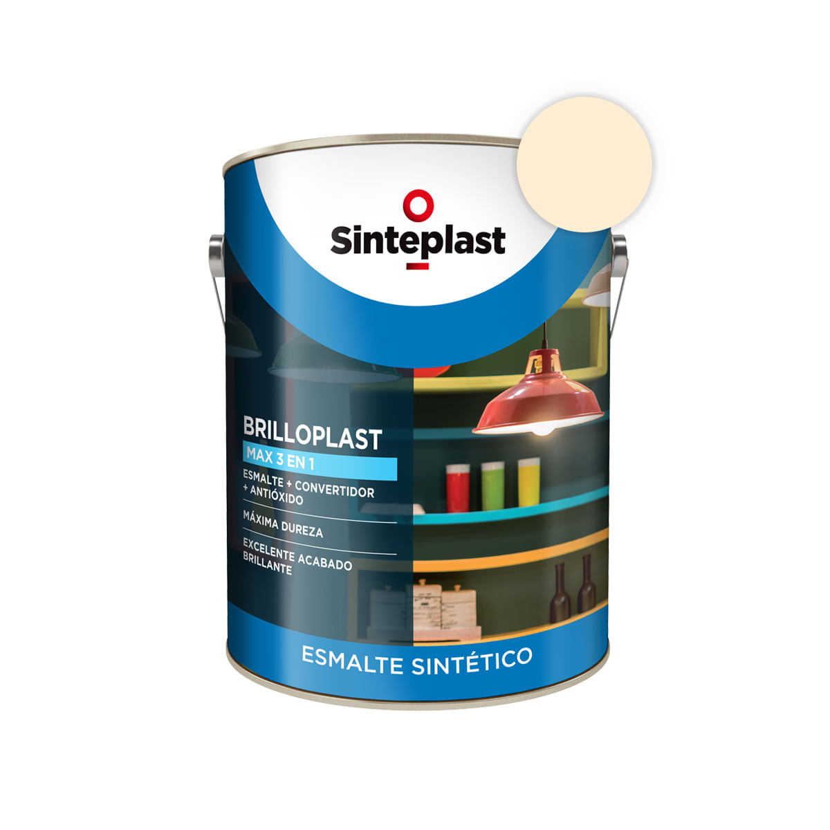 Brilloplast max esmalte sintetico 3 en 1 marfil seda 1 l