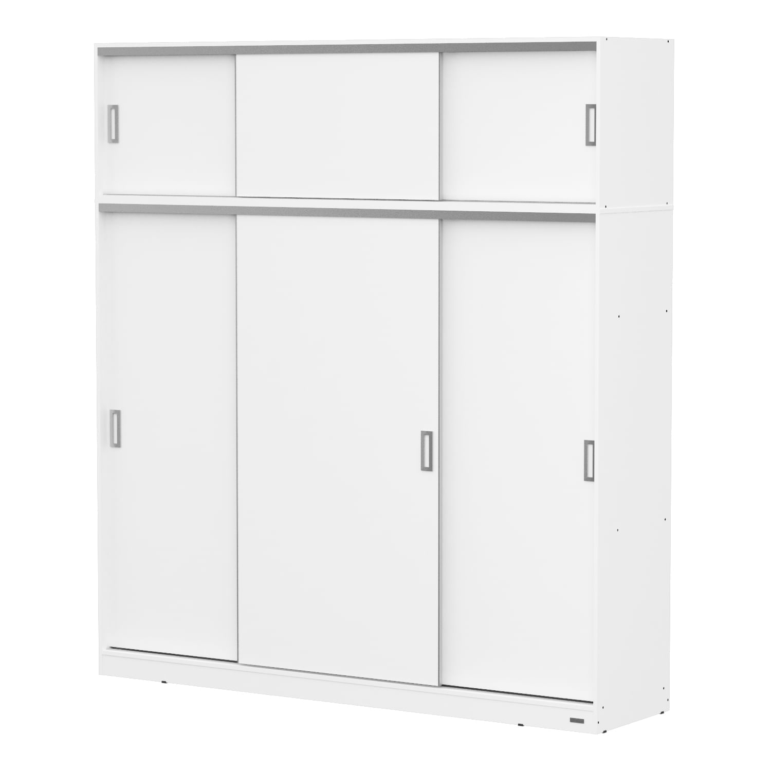 Placard dakar 3 puertas corredizas con baulera melamina 2,20 m blanco