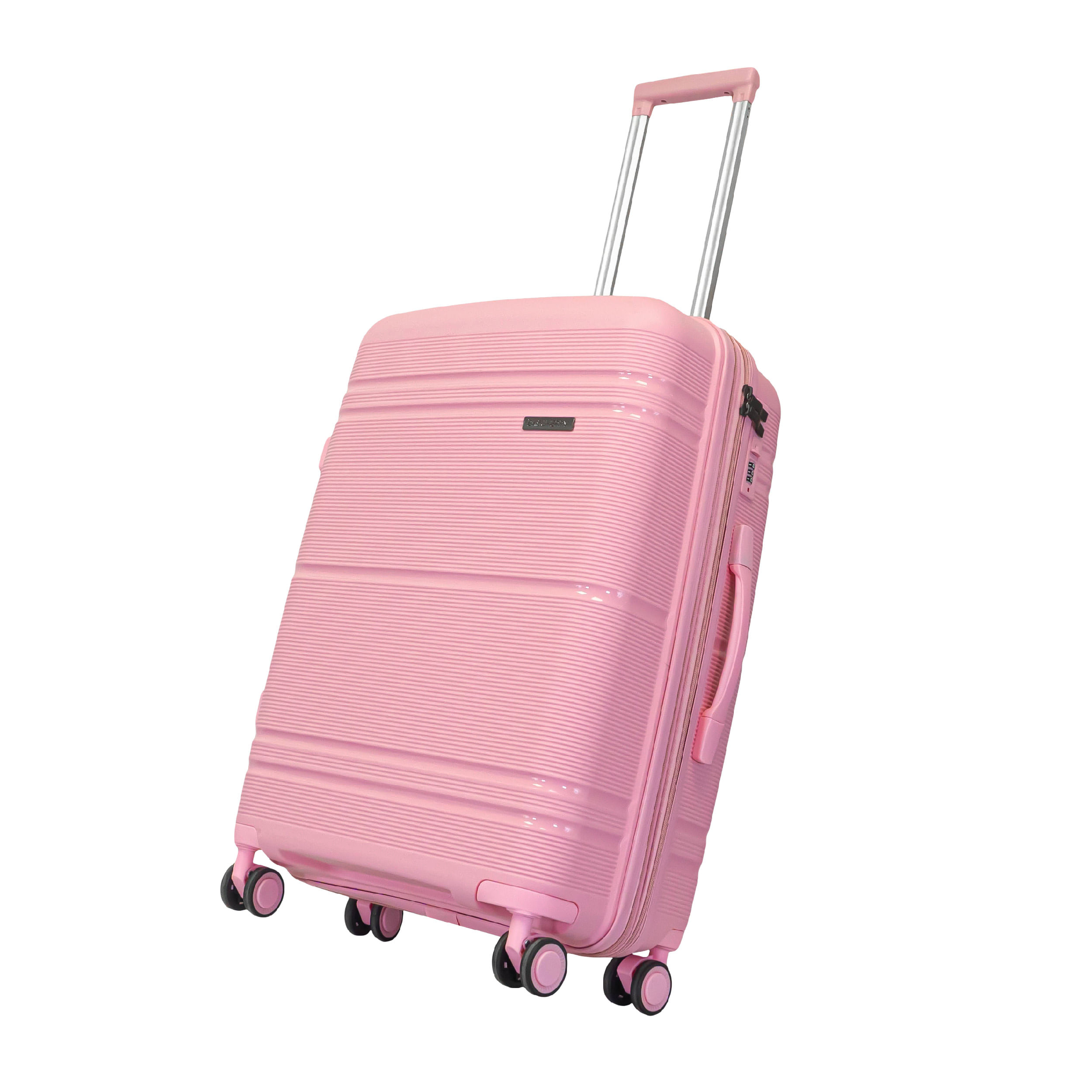 Valija Carry On Chica De Cabina Maletera Cabinera Con Candado Color Rosa