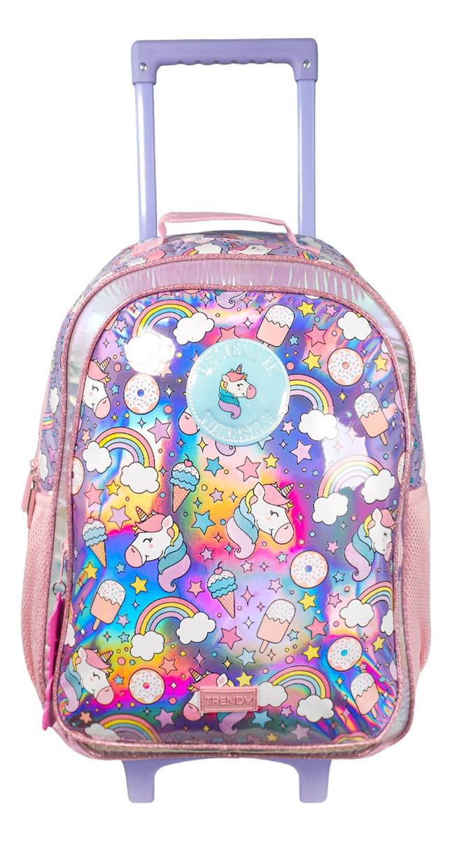 Mochila Trendy  Escolar Con Carro 18  con ruedas nenas