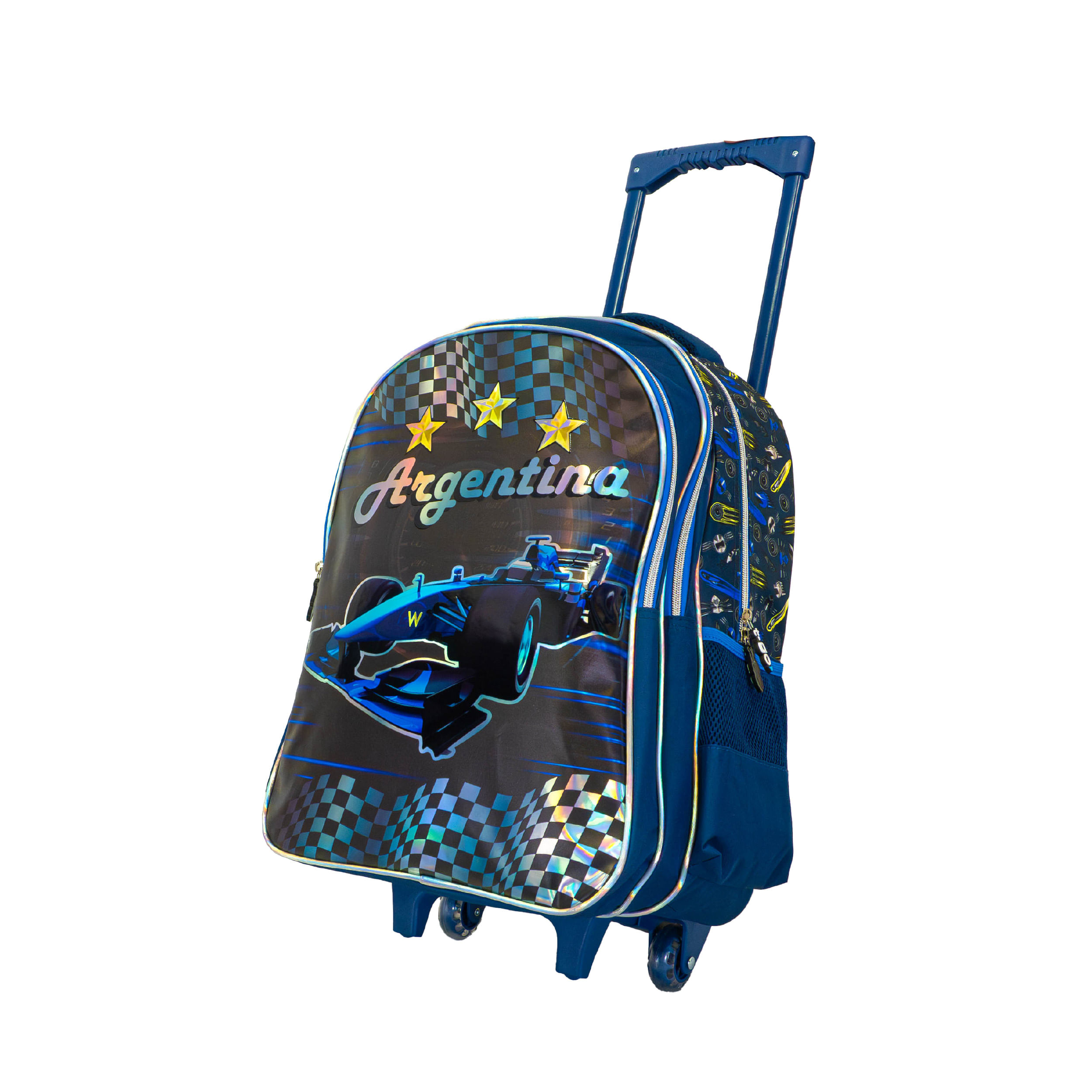 Mochila Carrito Nene Niño Escolar Reforzada Formula 1 3 Estrellas QD16