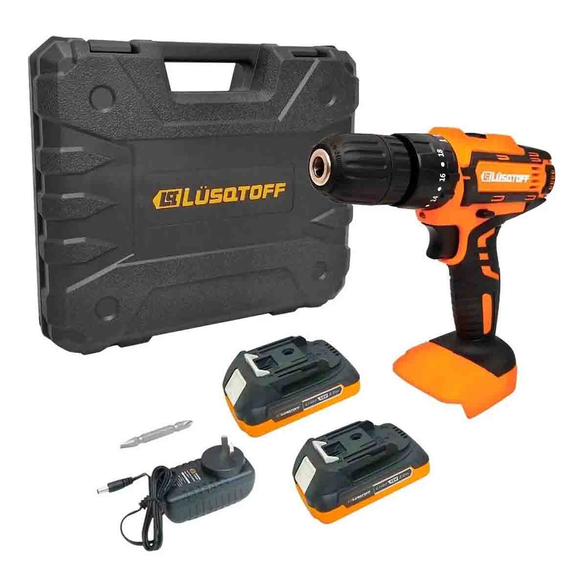 Taladro Atornillador Percutor Lusqtoff 18v Inalambrico 2 Bat