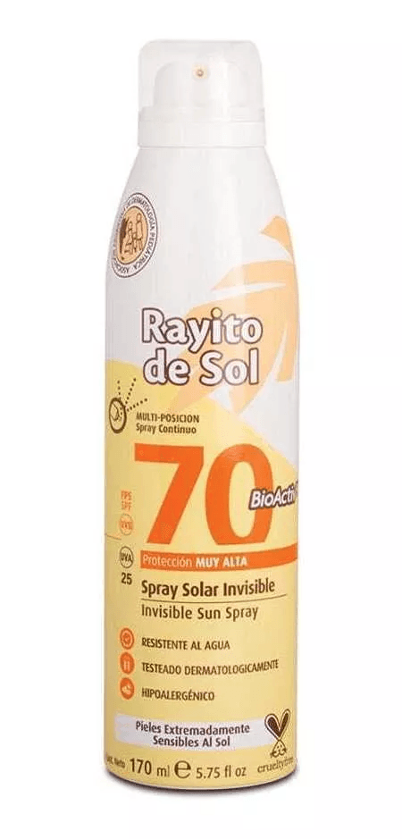 Rayito De Sol Protector Solar Fps70 Aerosol Invisible 170ml