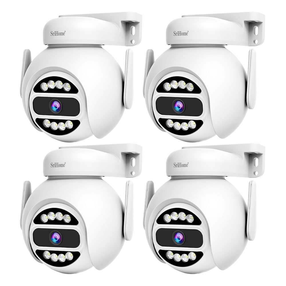 Kit x 4 Cámara de Seguridad SriHome 4mp Vision Nocturna Audio Bidireccional