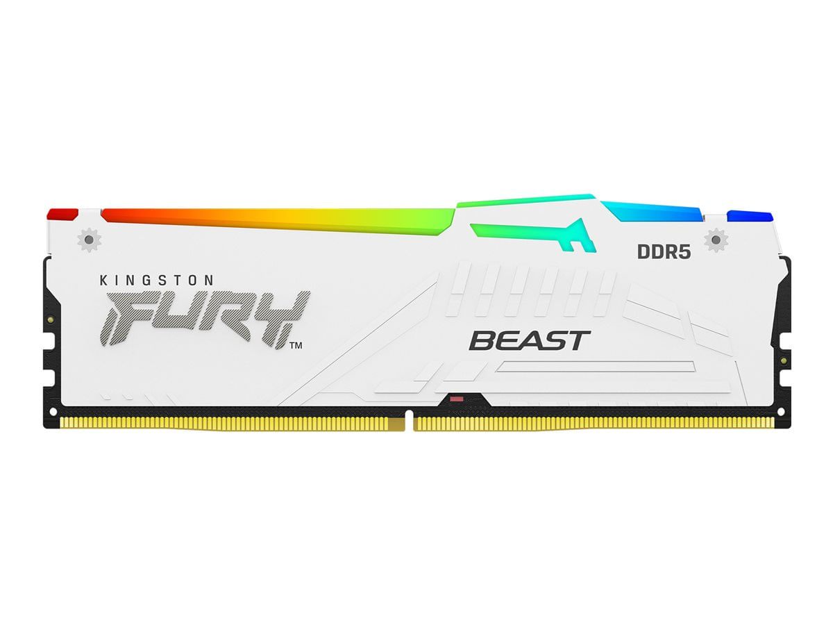 Memoria RAM Kingston 16GB 6800Mhz Fury Beast White RGB DDR5 para PC