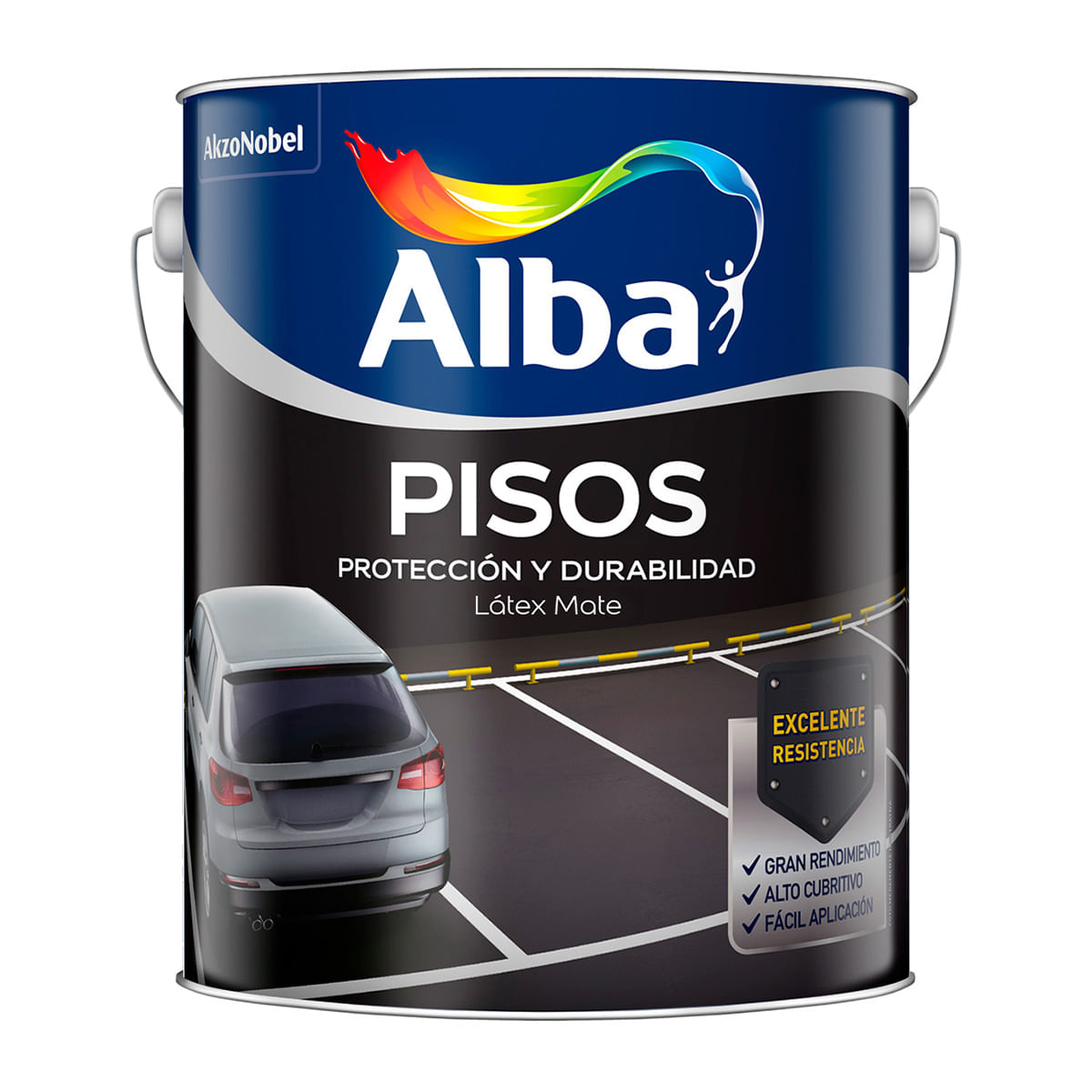Látex Para Pisos Alba Acrílico Rojo Colonial Mate 4 Lts