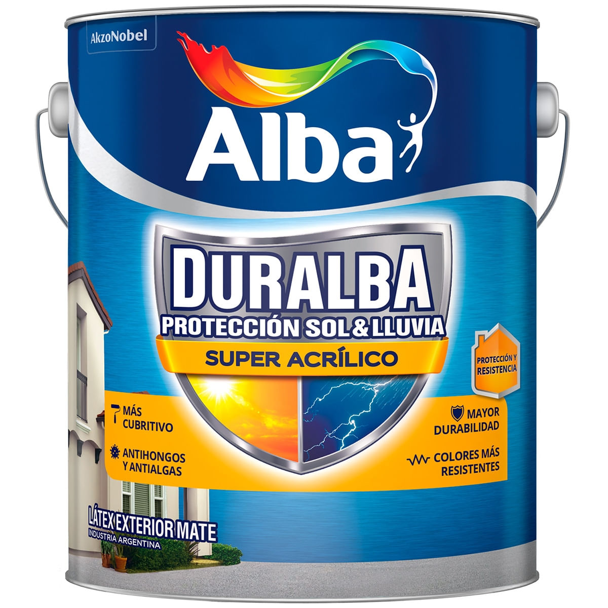 Duralba Latex Exterior Acrilico Antialga 20 Lts Gris Cemento