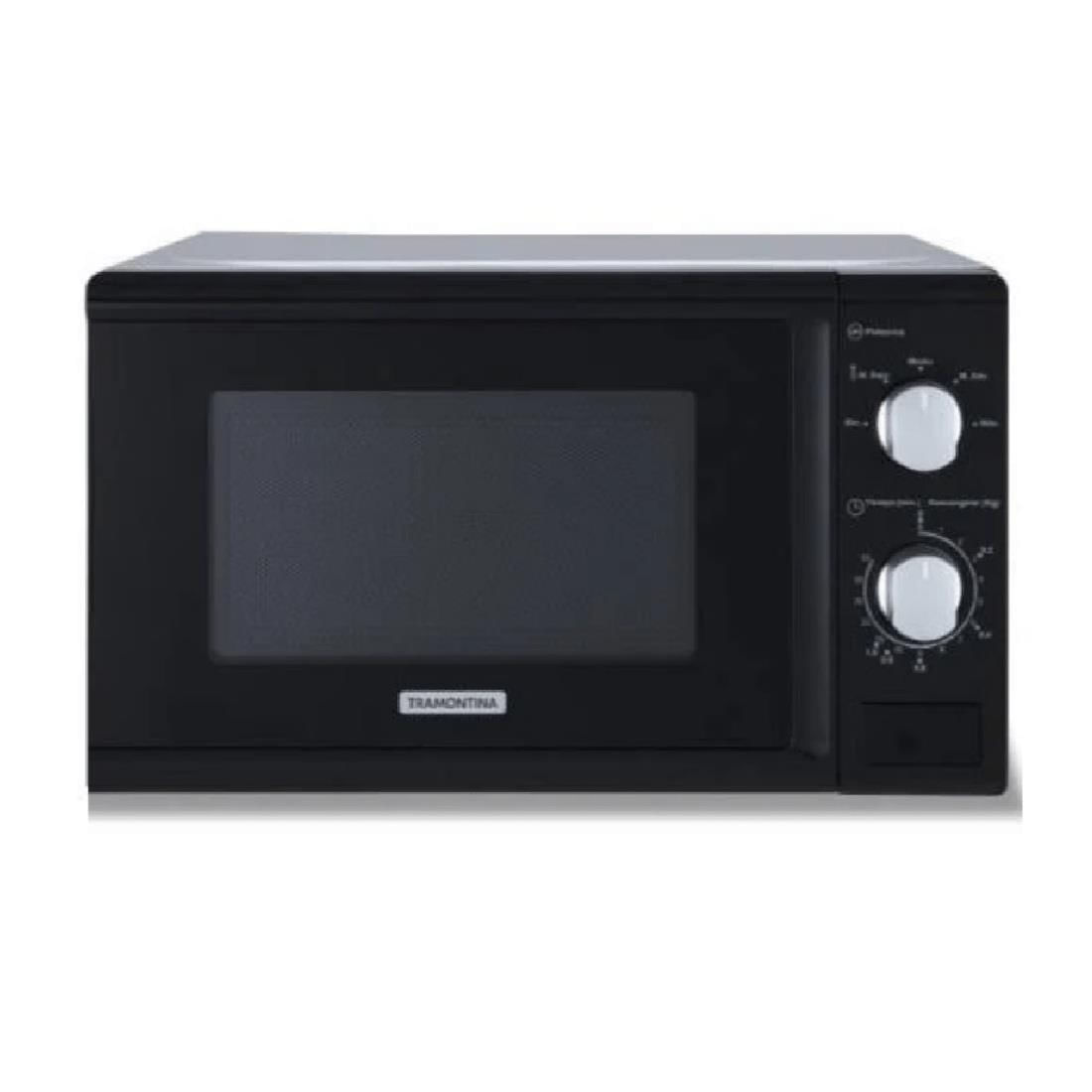 Microondas Tramontina Glass Cook 20 Lts 800 Wts Negro Gris