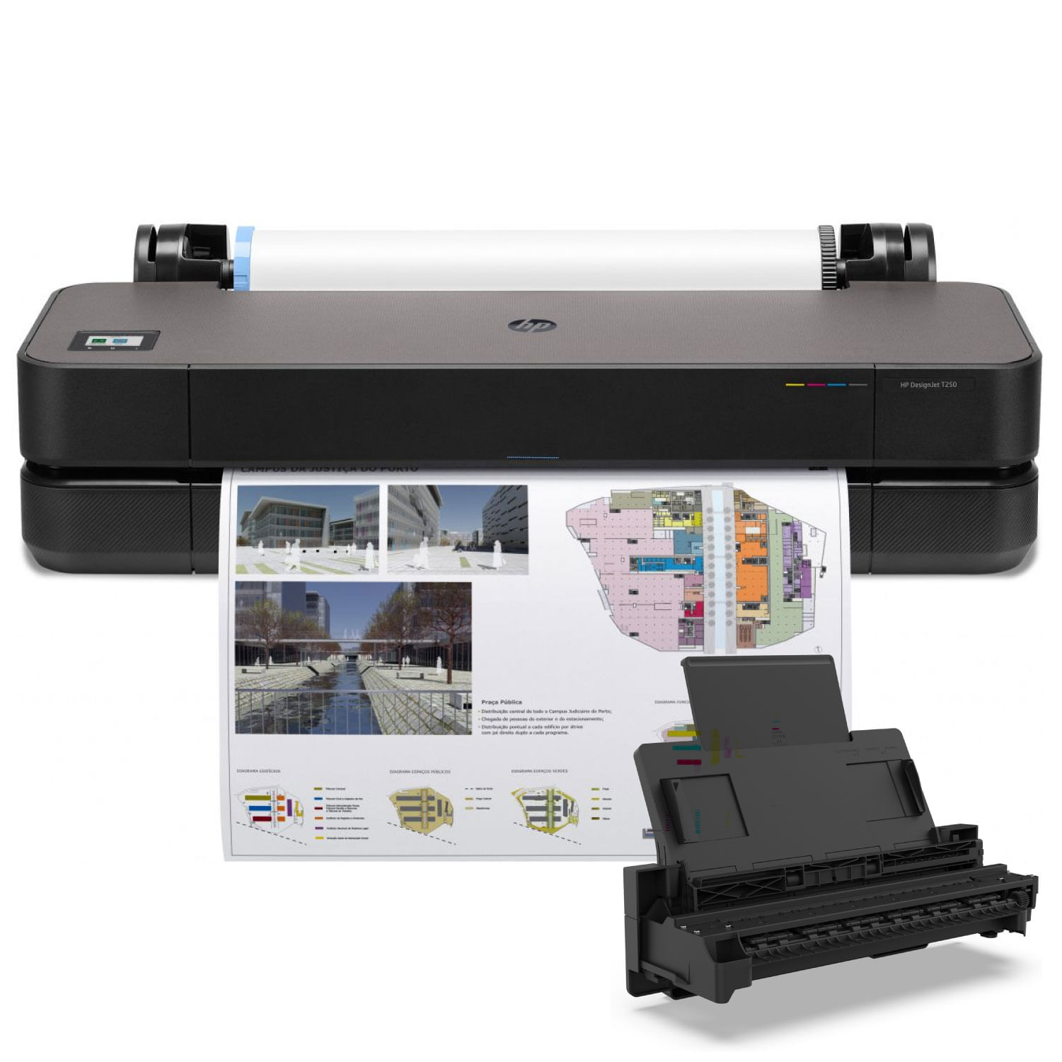 Plotter HP DesignJet T250 24" + Bandeja A3/A4 WiFi