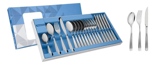 Juego Cubiertos Tramontina Acero Inox Cuchillos Asado 24 Pzs