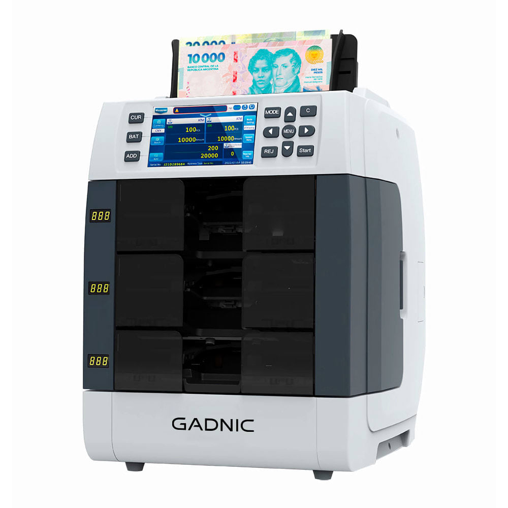 Contadora de billetes Gadnic Detección Multisensor Esterilización UV y Clasificación Multidivisa