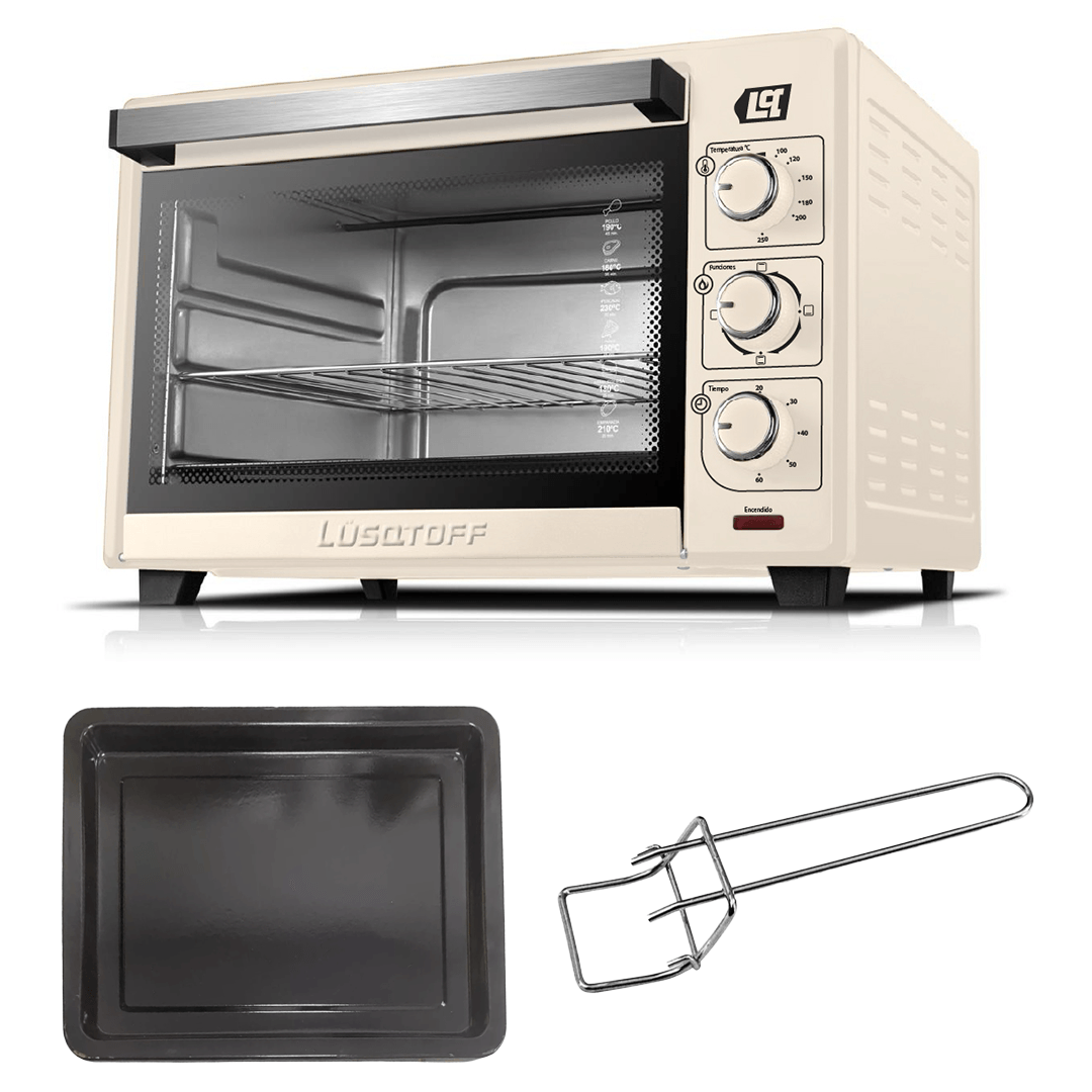 HORNO ELECTRICO LUSQTOFF 85 LITROS CREAM LQ-85CRE