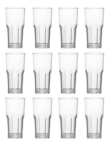 Vaso Bristol Facetado Vidrio Nadir 340ml X12 Unidades