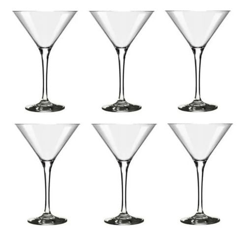 6 Copas De Vidrio 250 Ml Martini Nadir Transparente