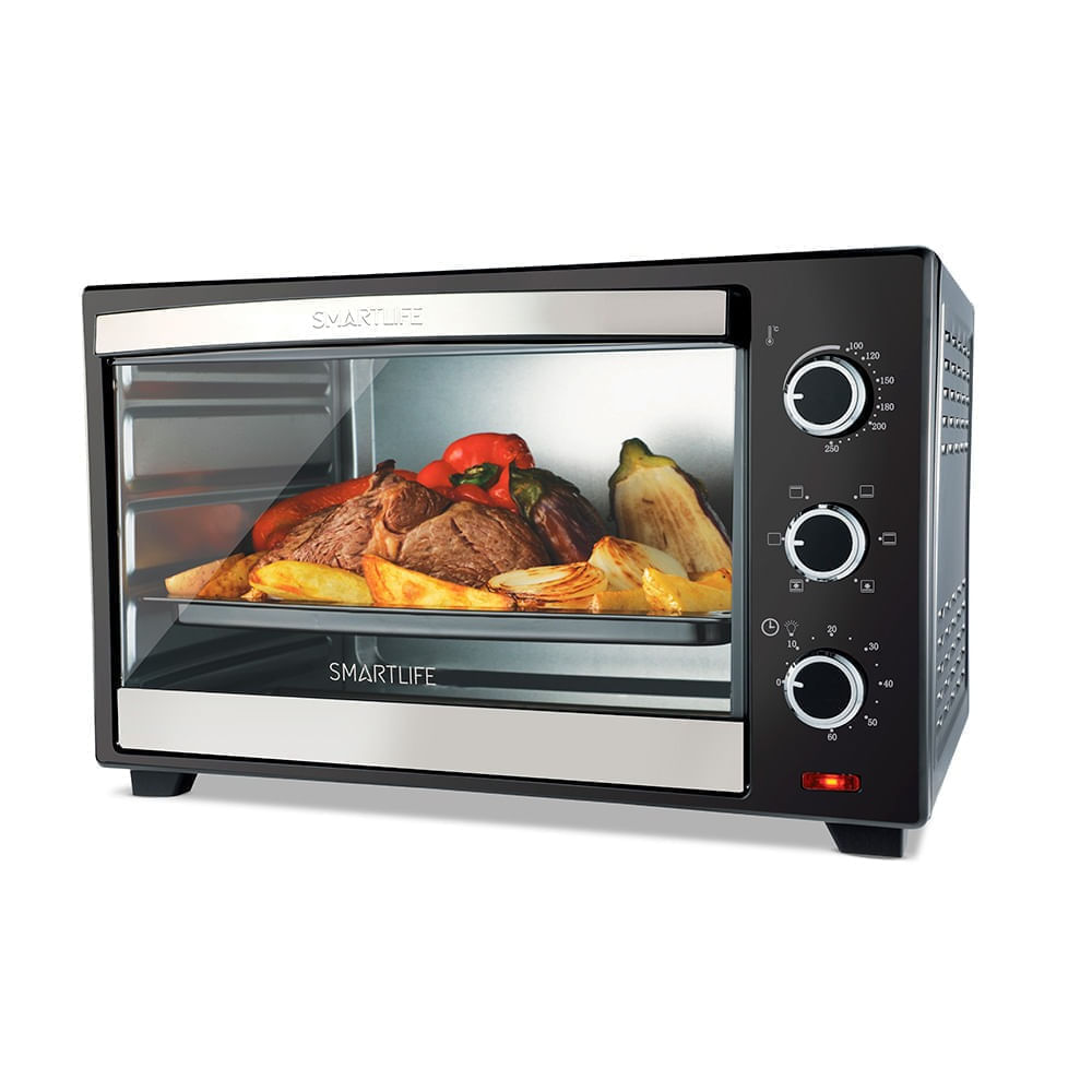 Horno Eléctrico SMARTLIFE SL-TOR060PN 2200W 60 Lts con Spiedo Función Convección OUTLET