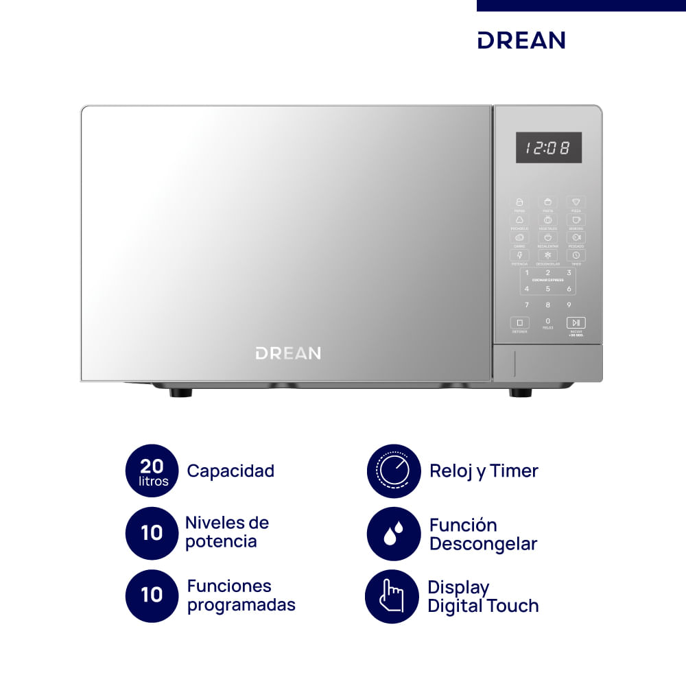 Microondas Digital 20 L Inox Drean HMD20ARSB0