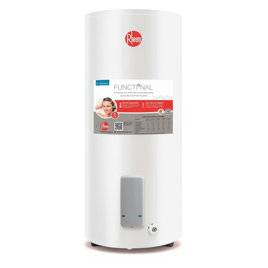 Termotanque Rheem Tepc125Erhk2 Electrico 125 Lts Pie Superior Blanco