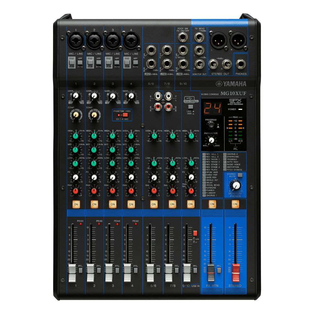 Consola Mixer 10 canales YAMAHA MG10XUF con efectos y USB