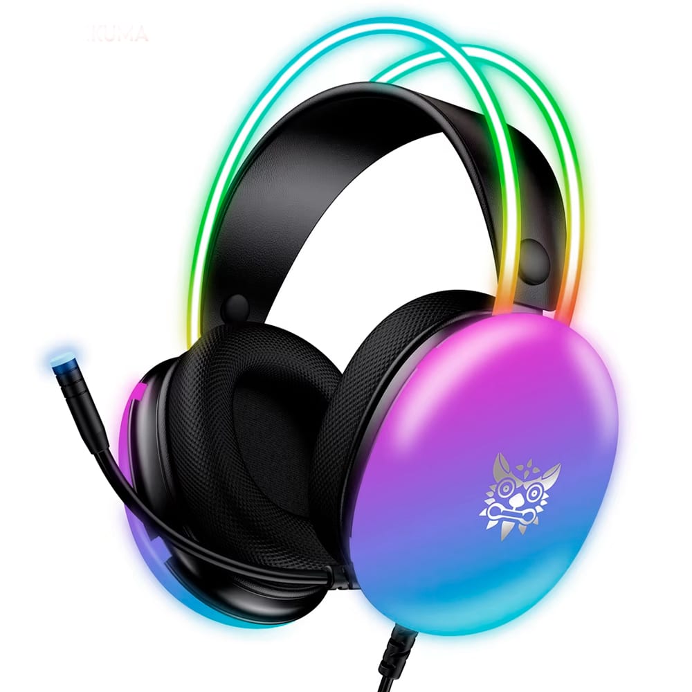 Auriculares Gaming OnikumaX25 Luz RGB Sonido 3D Micrófono 360