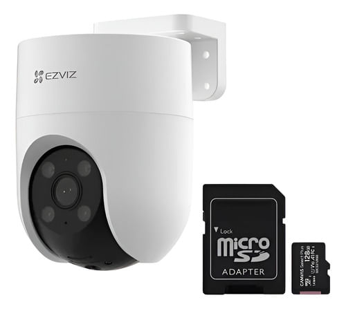 Cámara De Seguridad Wifi Ezviz H8c + Memoria 64 Gb Exterior Blanco