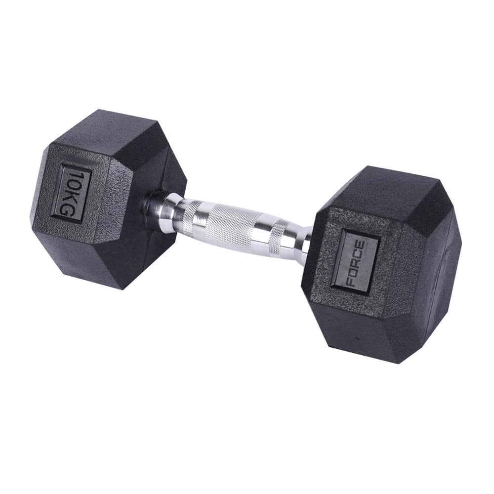Mancuerna Hexagonal Force By Gadnic 10 kg Agarre Ergonómico