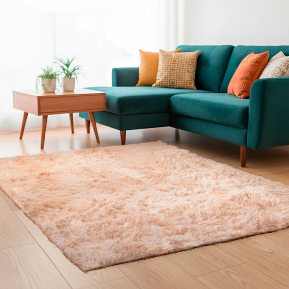 Alfombra Beige 1x0,6 Mts Nórdica Living Gadnic Lavable Súper Soft