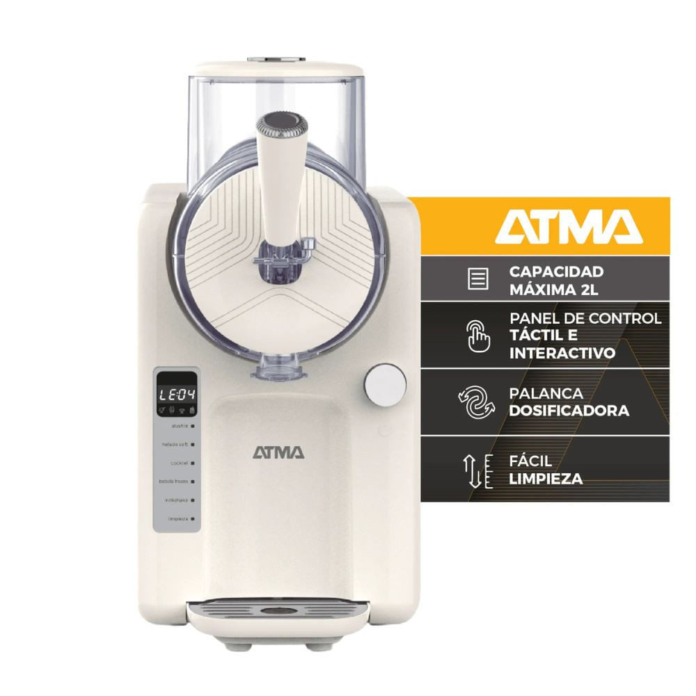 Máquina De Bebidas Y Helados Atma Frost 5 Programas Blanca SLUATS01N