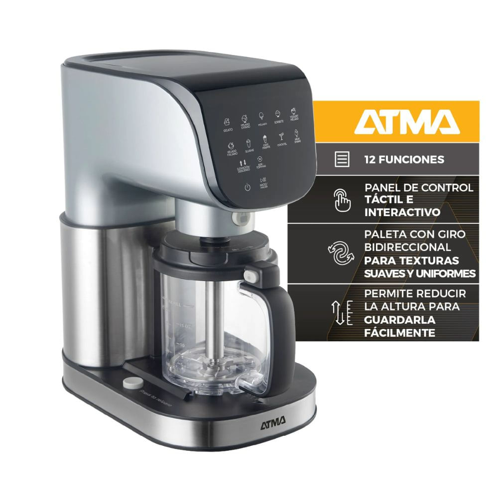 Máquina De Helado Atma Dolce 10 Programas Inox ICMAT1010N